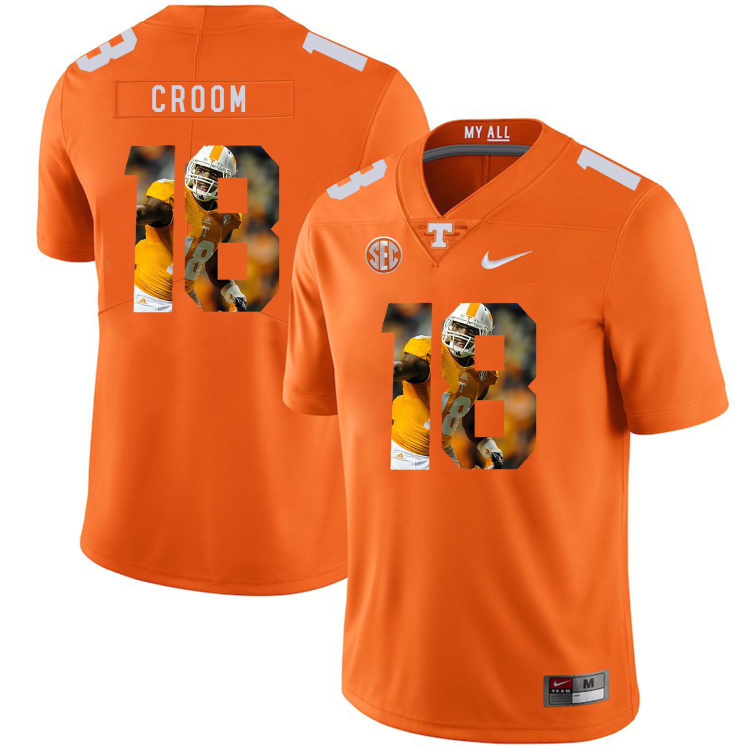 Men Tennessee Volunteers #18 Croom Orange Fashion Edition Customized NCAA Jerseys